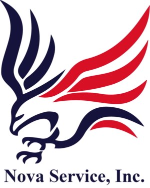 Nova Service Red, White and Blue Phoenix Logo